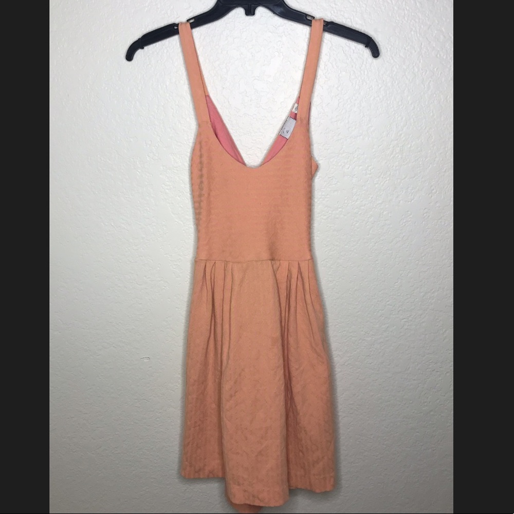 Anthropologie coral postmark roll coral dress